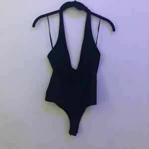 Express Tops - EXPRESS - Black Deep V Neck Bodysuit Express Tops - EXPRESS - Black Deep V Neck Bodysuit